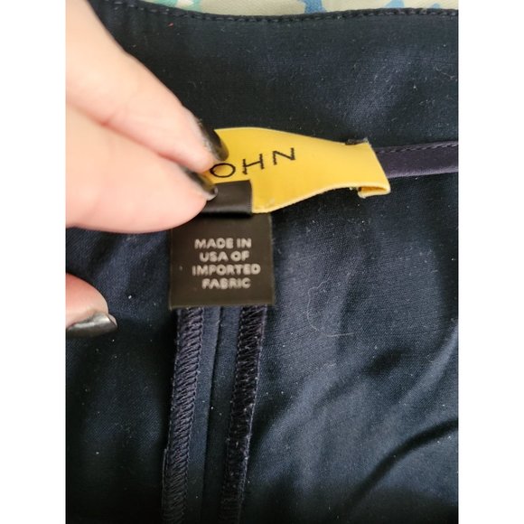 St John Navy blue yellow label stretch pant trousers size 12 quiet luxury career - Picture 3 of 6